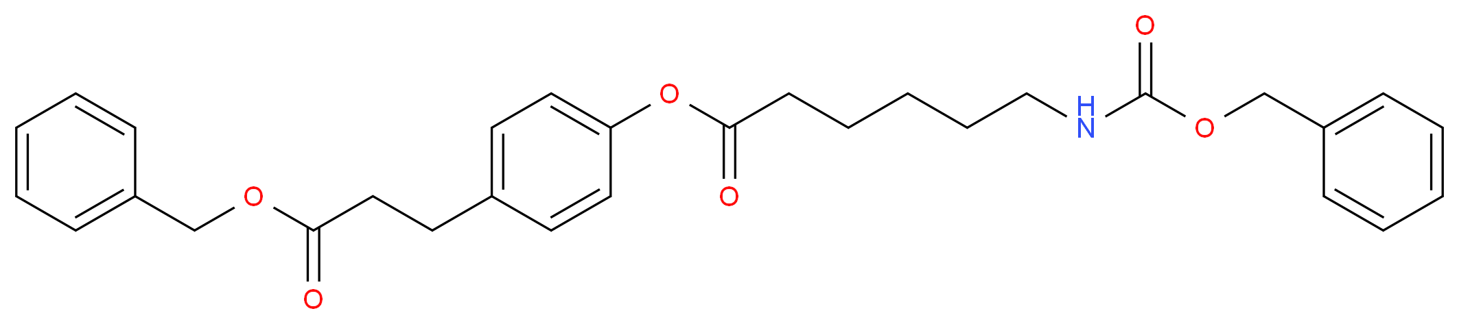 Benzyl 3-(4-(N-Benzyloxycarbonxyl-6-aminocaproyloxy)phenyl)propionate_分子结构_CAS_83592-08-9)