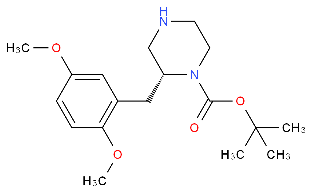 (R)-2-(2,5-DIMETHOXY-BENZYL)-PIPERAZINE-1-CARBOXYLIC ACID TERT-BUTYL ESTER_分子结构_CAS_)