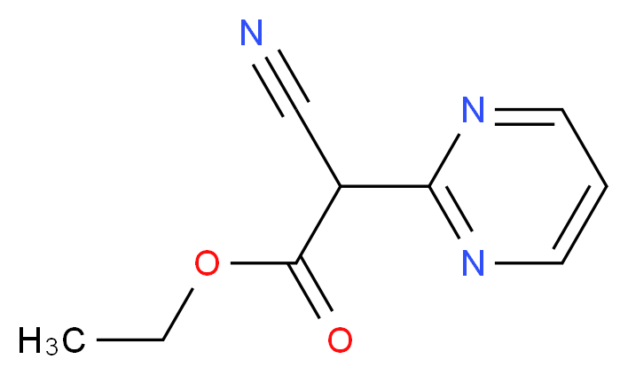 Ethyl 2-cyano-2-(pyrimidin-2-yl)acetate_分子结构_CAS_65364-63-8)