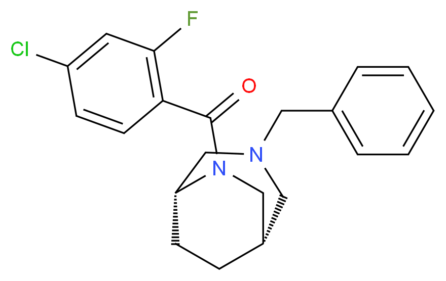 (1S*,5R*)-3-benzyl-6-(4-chloro-2-fluorobenzoyl)-3,6-diazabicyclo[3.2.2]nonane_分子结构_CAS_)