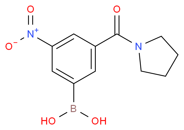 3-硝基-5-(1-吡咯烷基羰基)苯硼酸_分子结构_CAS_871332-81-9)