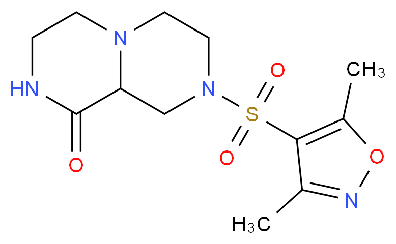 8-[(3,5-dimethylisoxazol-4-yl)sulfonyl]hexahydro-2H-pyrazino[1,2-a]pyrazin-1(6H)-one_分子结构_CAS_)