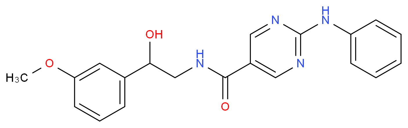 2-anilino-N-[2-hydroxy-2-(3-methoxyphenyl)ethyl]pyrimidine-5-carboxamide_分子结构_CAS_)