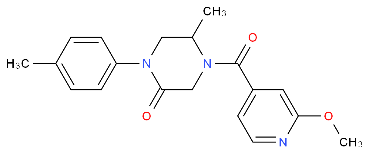 4-(2-methoxyisonicotinoyl)-5-methyl-1-(4-methylphenyl)-2-piperazinone_分子结构_CAS_)