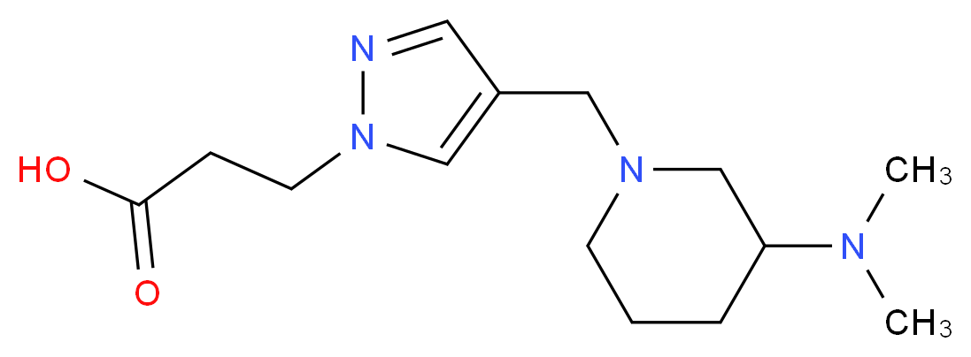 3-(4-{[3-(dimethylamino)piperidin-1-yl]methyl}-1H-pyrazol-1-yl)propanoic acid_分子结构_CAS_)
