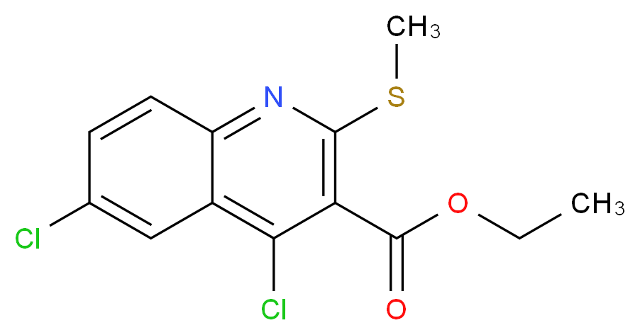 Ethyl 4,6-dichloro-2-(methylthio)quinoline-3-carboxylate_分子结构_CAS_227958-96-5)