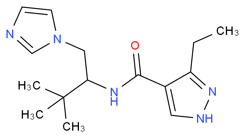 3-ethyl-N-[1-(1H-imidazol-1-ylmethyl)-2,2-dimethylpropyl]-1H-pyrazole-4-carboxamide_分子结构_CAS_)