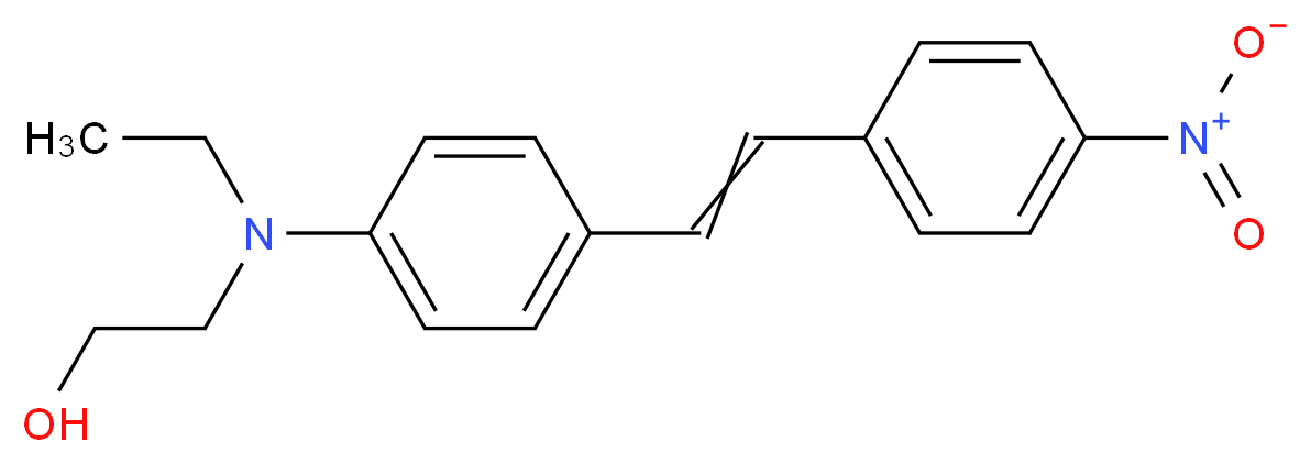 2-[ethyl({4-[2-(4-nitrophenyl)ethenyl]phenyl})amino]ethan-1-ol_分子结构_CAS_122258-56-4