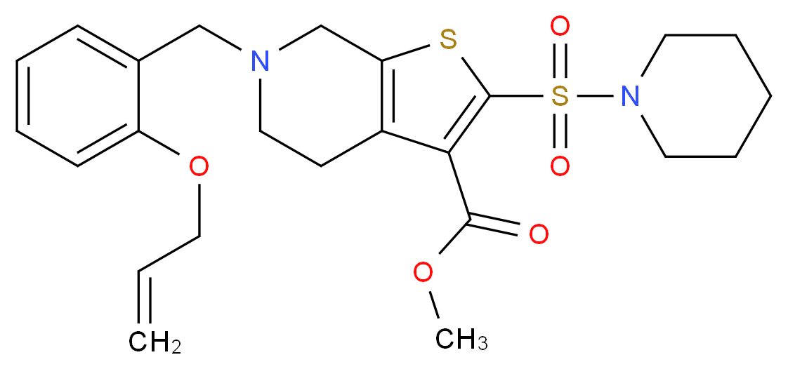 methyl 6-[2-(allyloxy)benzyl]-2-(1-piperidinylsulfonyl)-4,5,6,7-tetrahydrothieno[2,3-c]pyridine-3-carboxylate_分子结构_CAS_)
