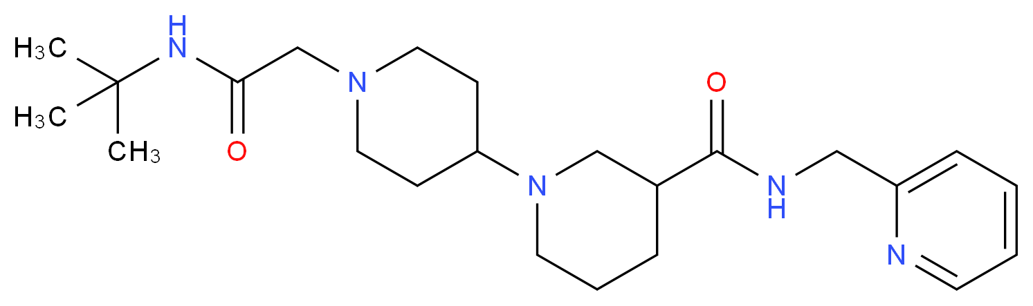 1'-[2-(tert-butylamino)-2-oxoethyl]-N-(pyridin-2-ylmethyl)-1,4'-bipiperidine-3-carboxamide_分子结构_CAS_)