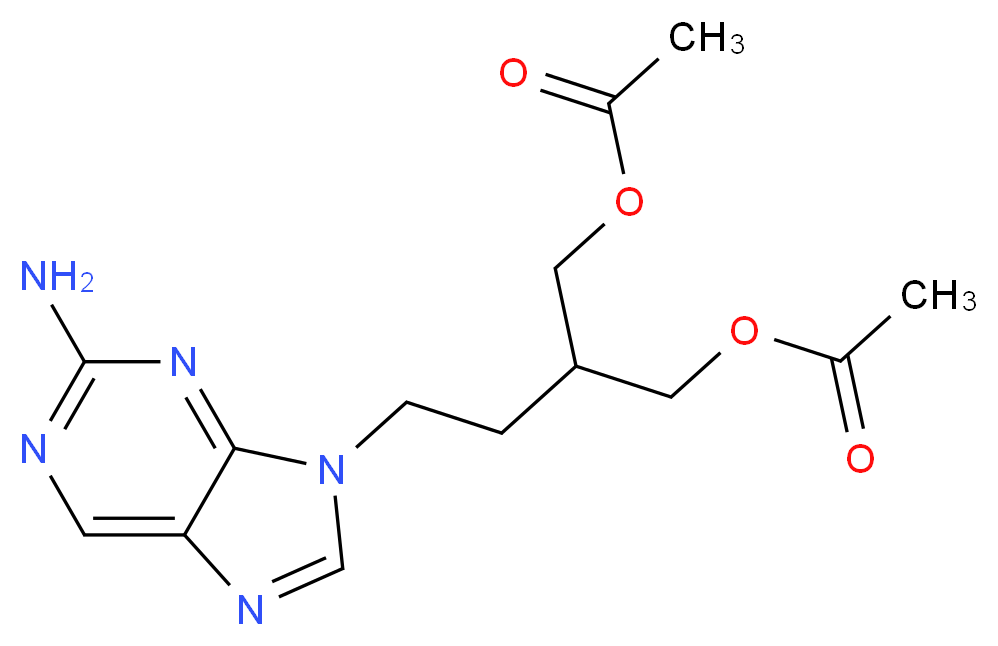 2-[(acetyloxy)methyl]-4-(2-amino-9H-purin-9-yl)butyl acetate_分子结构_CAS_104227-87-4