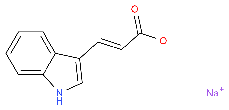 sodium (2E)-3-(1H-indol-3-yl)prop-2-enoate_分子结构_CAS_13615-46-8