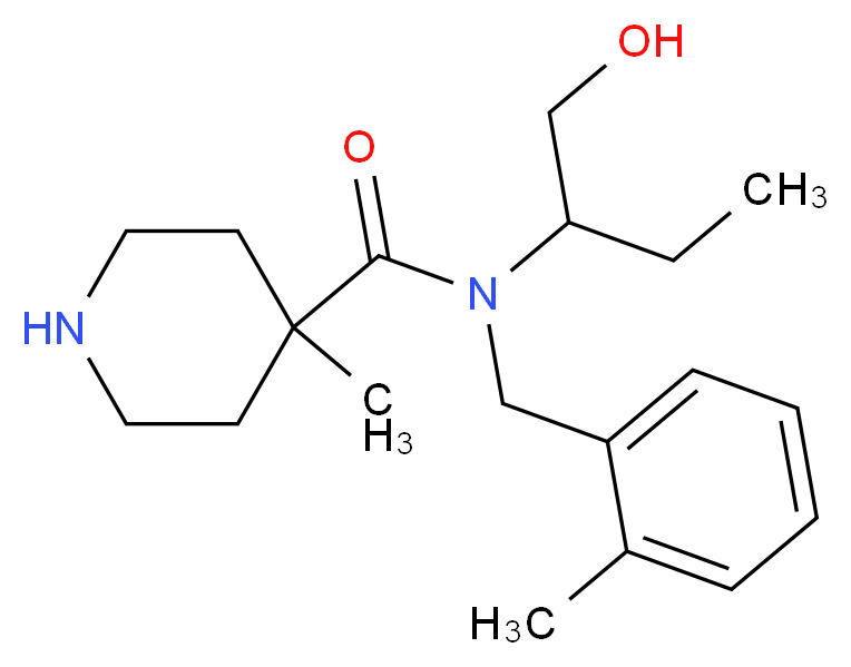 N-[1-(hydroxymethyl)propyl]-4-methyl-N-(2-methylbenzyl)piperidine-4-carboxamide_分子结构_CAS_)