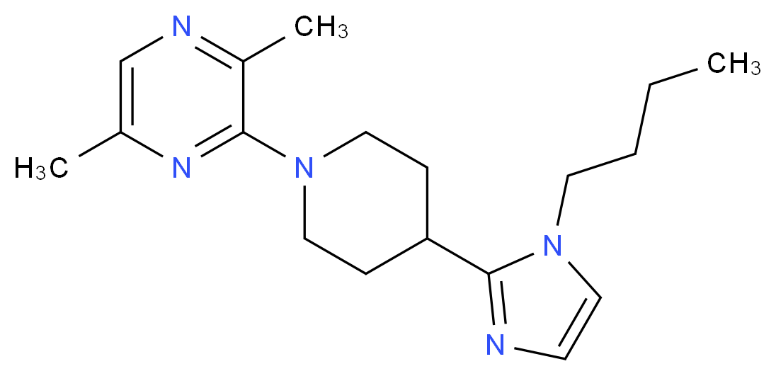 3-[4-(1-butyl-1H-imidazol-2-yl)piperidin-1-yl]-2,5-dimethylpyrazine_分子结构_CAS_)