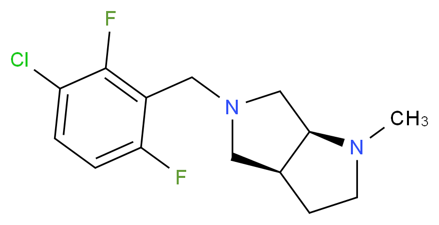 (3aS*,6aS*)-5-(3-chloro-2,6-difluorobenzyl)-1-methyloctahydropyrrolo[3,4-b]pyrrole_分子结构_CAS_)