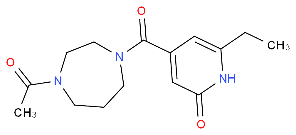 4-[(4-acetyl-1,4-diazepan-1-yl)carbonyl]-6-ethylpyridin-2(1H)-one_分子结构_CAS_)