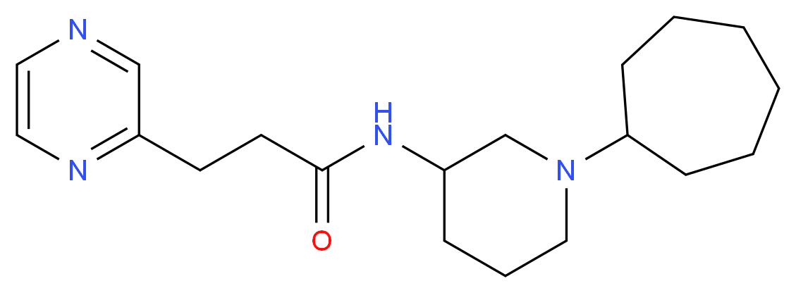 N-(1-cycloheptyl-3-piperidinyl)-3-(2-pyrazinyl)propanamide_分子结构_CAS_)