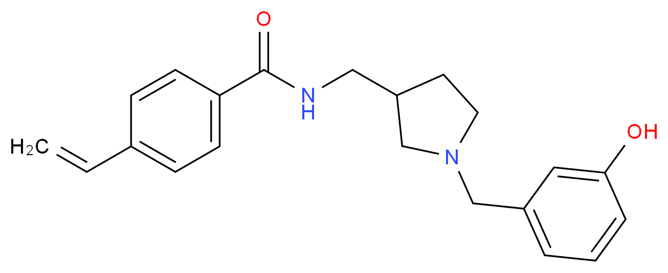 N-{[1-(3-hydroxybenzyl)pyrrolidin-3-yl]methyl}-4-vinylbenzamide_分子结构_CAS_)