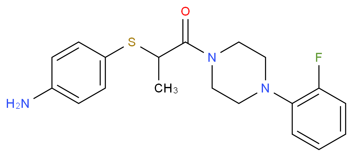 [4-({2-[4-(2-Fluorophenyl)piperazin-1-yl]-1-methyl-2-oxoethyl}thio)phenyl]amine_分子结构_CAS_)