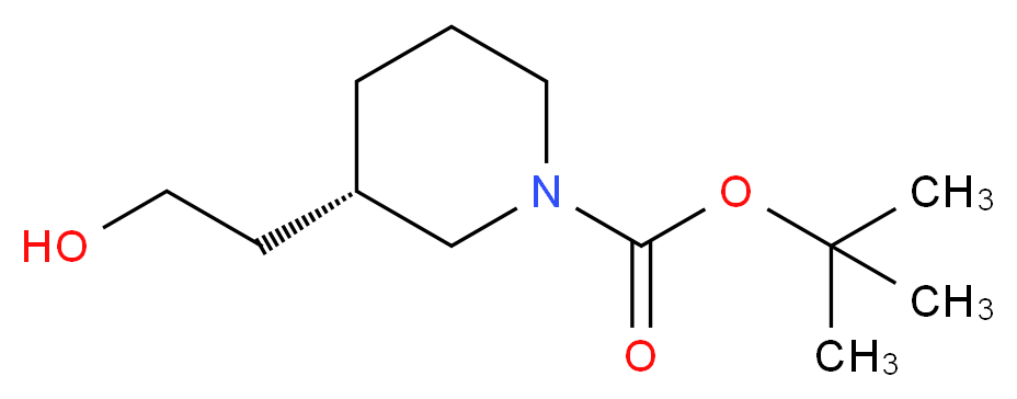 (S)-3-(2-Hydroxy-ethyl)-piperidine-1-carboxylic acid tert-butyl ester_分子结构_CAS_863578-32-9)