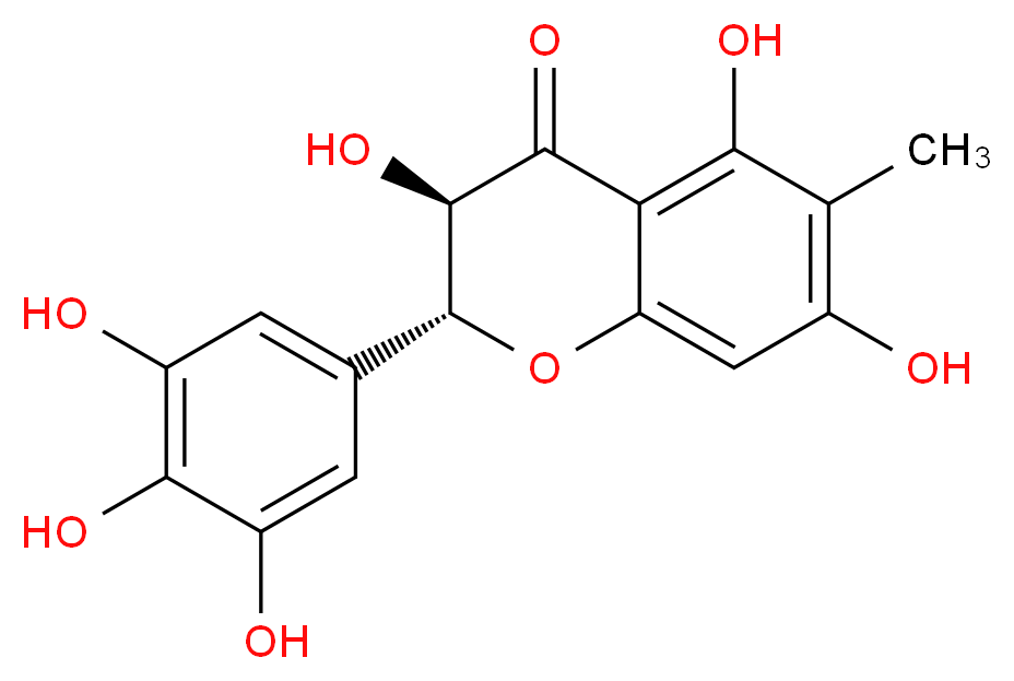 (2R,3R)-3,5,7-trihydroxy-6-methyl-2-(3,4,5-trihydroxyphenyl)-3,4-dihydro-2H-1-benzopyran-4-one_分子结构_CAS_75513-81-4