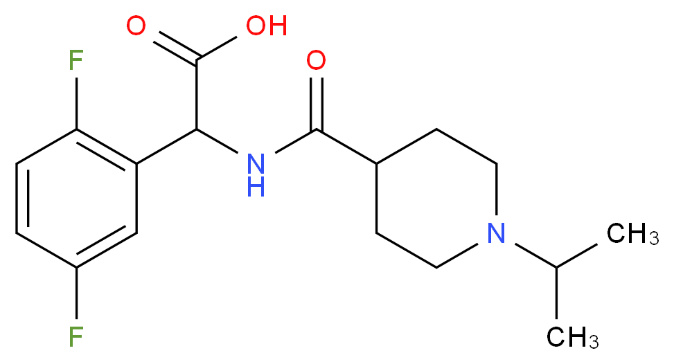 (2,5-difluorophenyl){[(1-isopropyl-4-piperidinyl)carbonyl]amino}acetic acid_分子结构_CAS_)