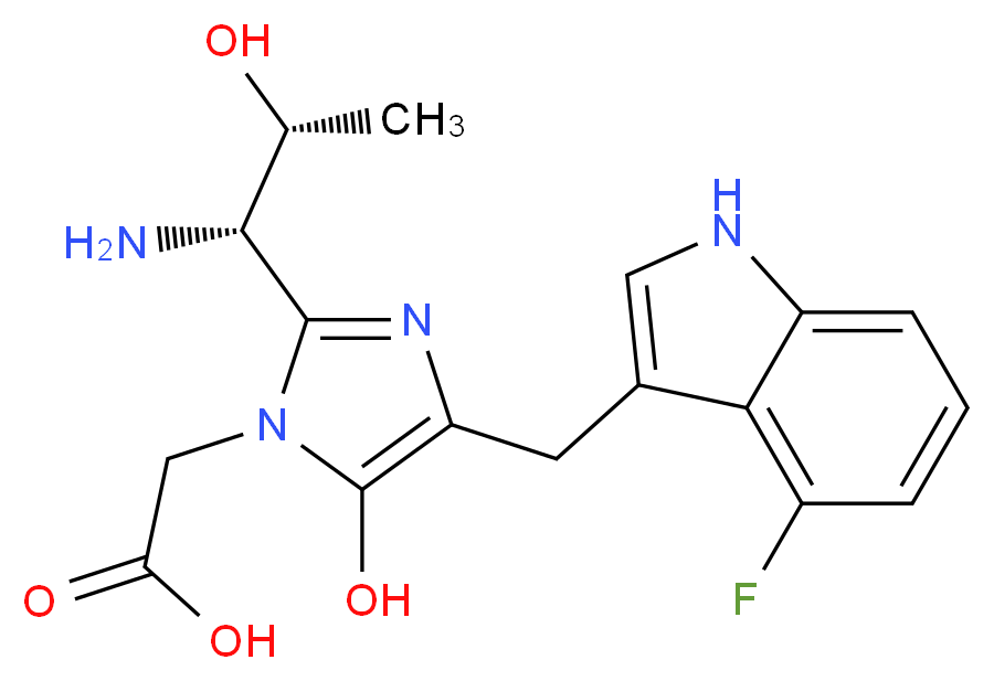 [2-(1-Amino-2-Hydroxy-Propyl)-4-(4-Fluoro-1h-Indol-3-Ylmethyl)-5-Hydroxy-Imidazol-1-Yl]-Acetic Acid_分子结构_CAS_)