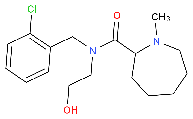 N-(2-chlorobenzyl)-N-(2-hydroxyethyl)-1-methylazepane-2-carboxamide_分子结构_CAS_)