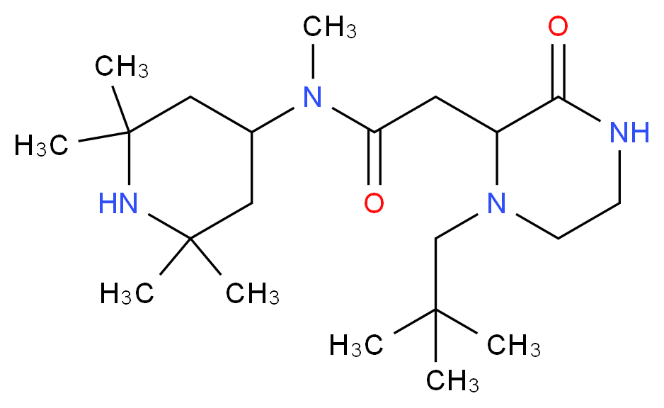 2-[1-(2,2-dimethylpropyl)-3-oxo-2-piperazinyl]-N-methyl-N-(2,2,6,6-tetramethyl-4-piperidinyl)acetamide_分子结构_CAS_)