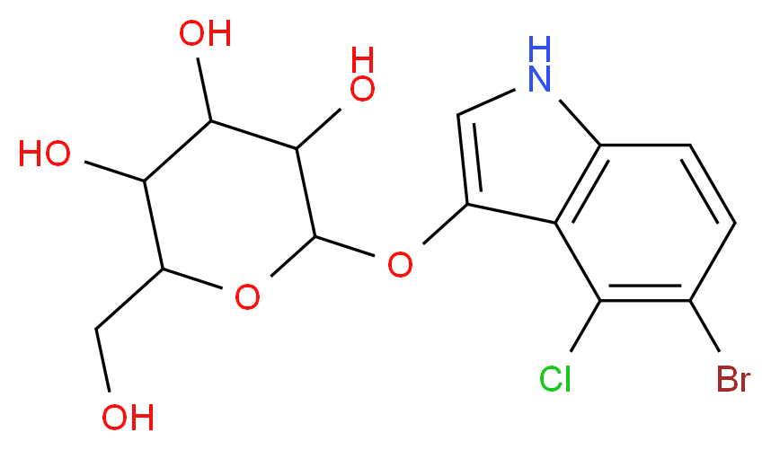 2-[(5-bromo-4-chloro-1H-indol-3-yl)oxy]-6-(hydroxymethyl)oxane-3,4,5-triol_分子结构_CAS_125229-64-3