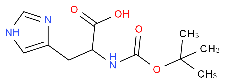 2-[(tert-Butoxycarbonyl)amino]-3-(1H-imidazol-4-yl)propanoic acid_分子结构_CAS_50654-94-9)