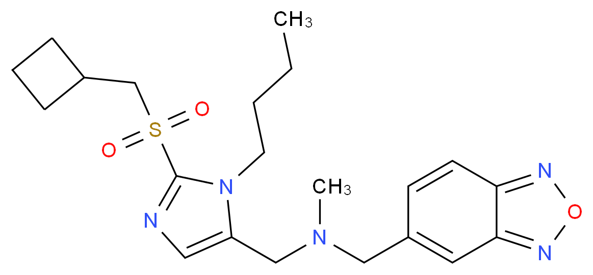 (2,1,3-benzoxadiazol-5-ylmethyl)({1-butyl-2-[(cyclobutylmethyl)sulfonyl]-1H-imidazol-5-yl}methyl)methylamine_分子结构_CAS_)