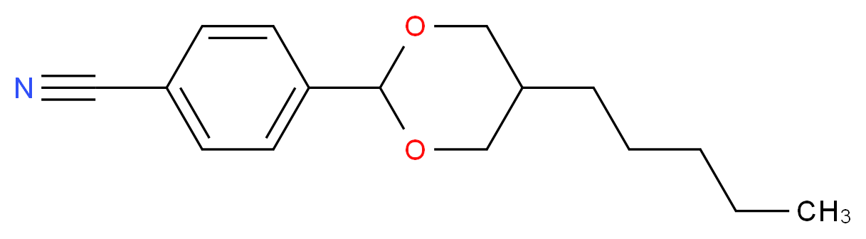 4-(5-pentyl-1,3-dioxan-2-yl)benzonitrile_分子结构_CAS_74800-62-7