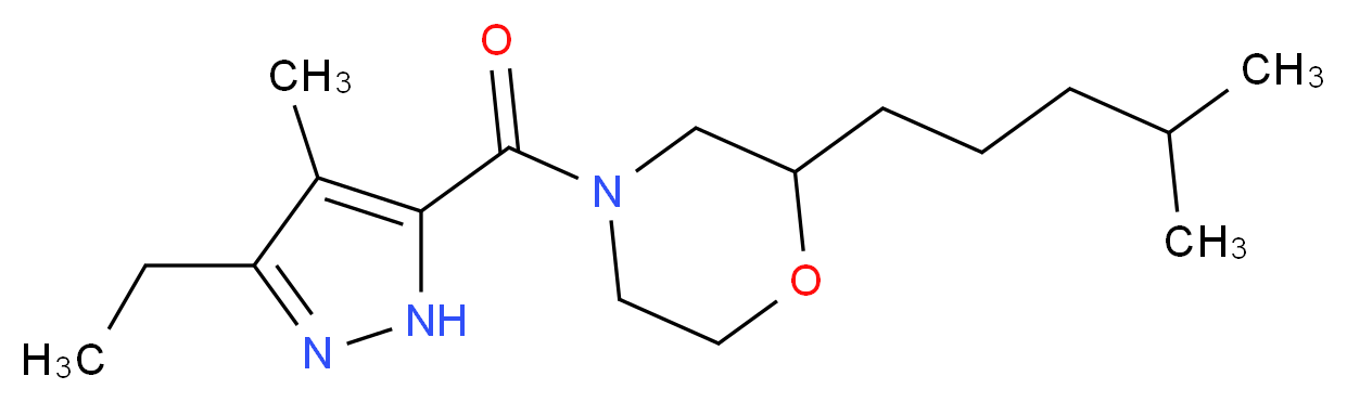 4-[(3-ethyl-4-methyl-1H-pyrazol-5-yl)carbonyl]-2-(4-methylpentyl)morpholine_分子结构_CAS_)