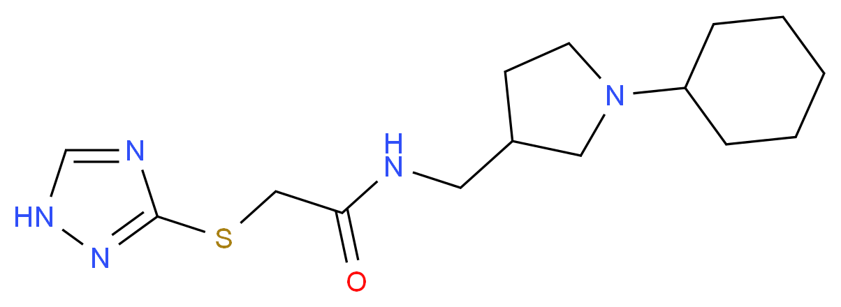 N-[(1-cyclohexylpyrrolidin-3-yl)methyl]-2-(1H-1,2,4-triazol-3-ylthio)acetamide_分子结构_CAS_)