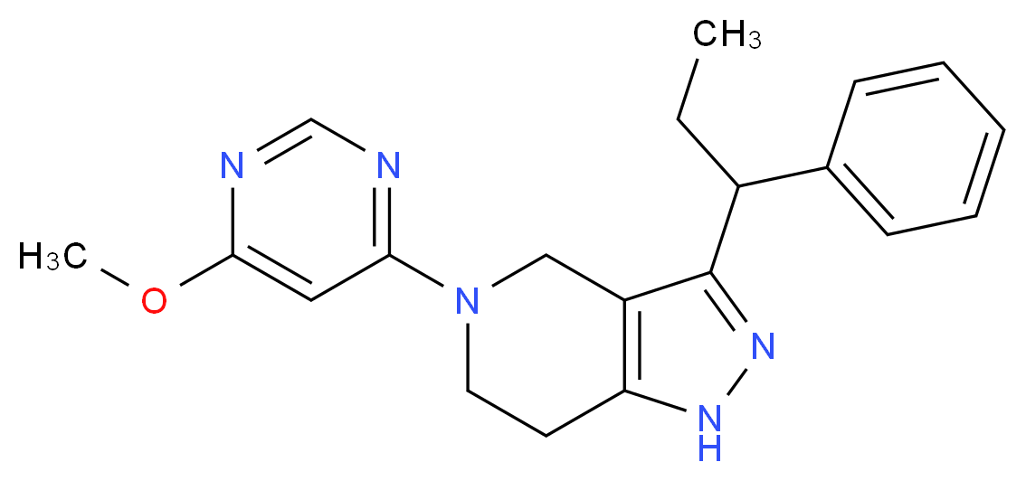 5-(6-methoxy-4-pyrimidinyl)-3-(1-phenylpropyl)-4,5,6,7-tetrahydro-1H-pyrazolo[4,3-c]pyridine_分子结构_CAS_)