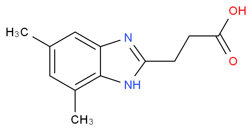 3-(5,7-Dimethyl-1H-benzoimidazol-2-yl)-propionic acid_分子结构_CAS_)