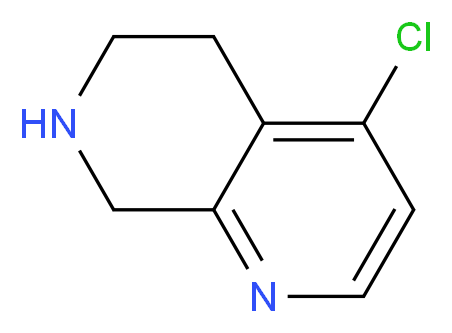 4-chloro-5,6,7,8-tetrahydro-1,7-naphthyridine_分子结构_CAS_1260664-52-5