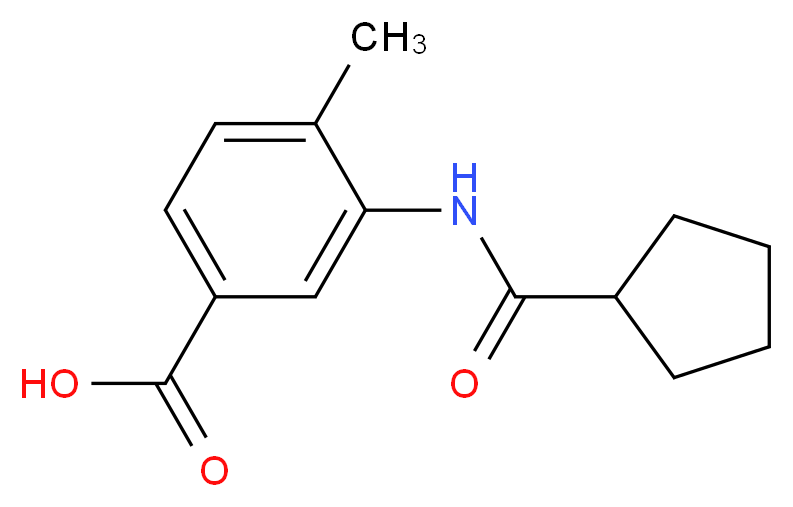 3-cyclopentaneamido-4-methylbenzoic acid_分子结构_CAS_915923-57-8