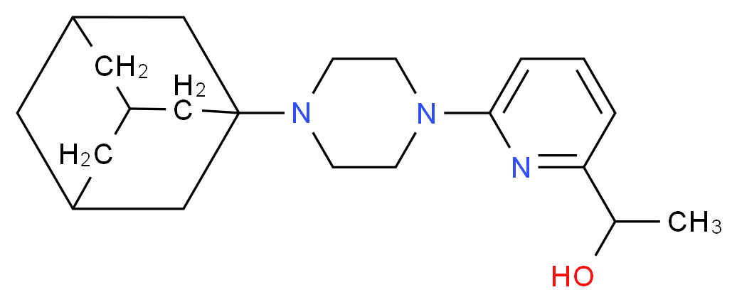 1-{6-[4-(1-adamantyl)-1-piperazinyl]-2-pyridinyl}ethanol_分子结构_CAS_)
