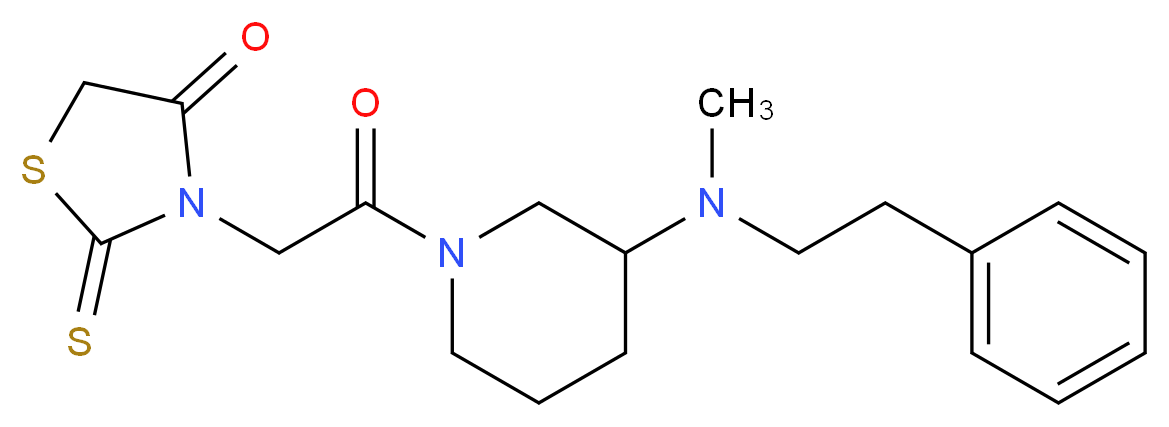 3-(2-{3-[methyl(2-phenylethyl)amino]-1-piperidinyl}-2-oxoethyl)-2-thioxo-1,3-thiazolidin-4-one_分子结构_CAS_)