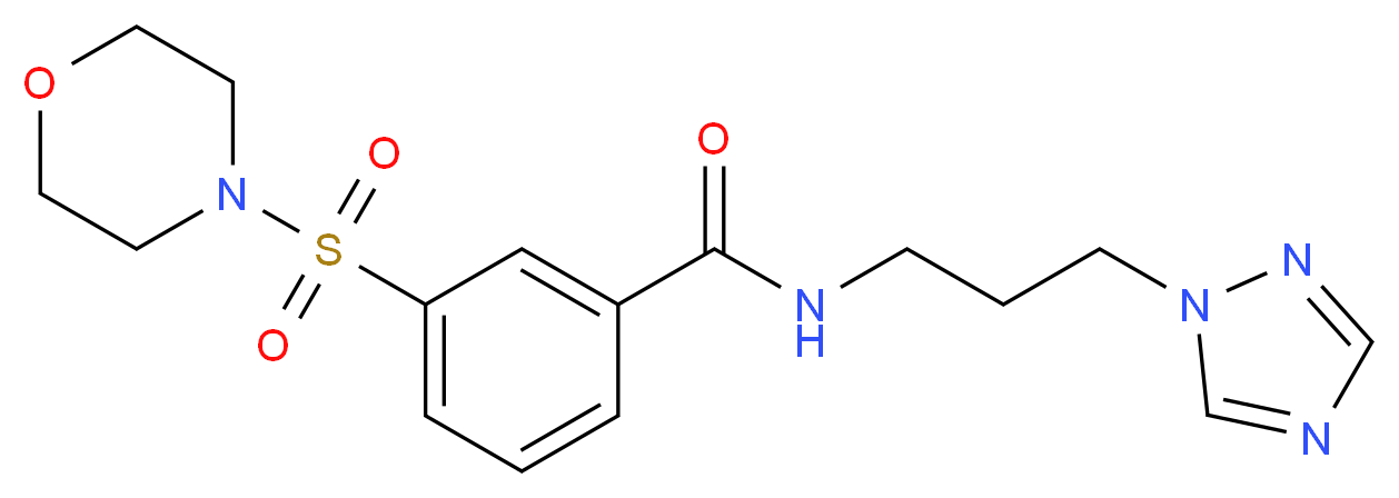 3-(morpholin-4-ylsulfonyl)-N-[3-(1H-1,2,4-triazol-1-yl)propyl]benzamide_分子结构_CAS_)