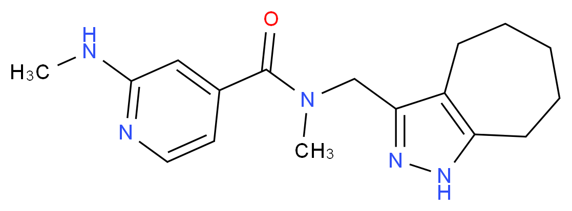 N-(1,4,5,6,7,8-hexahydrocyclohepta[c]pyrazol-3-ylmethyl)-N-methyl-2-(methylamino)isonicotinamide_分子结构_CAS_)