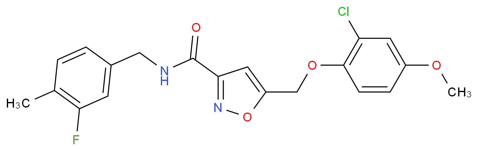 5-[(2-chloro-4-methoxyphenoxy)methyl]-N-(3-fluoro-4-methylbenzyl)-3-isoxazolecarboxamide_分子结构_CAS_)