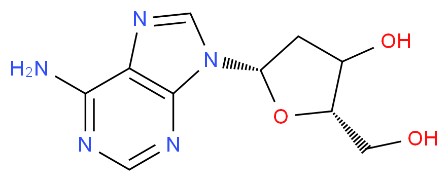 (2S,5S)-5-(6-amino-9H-purin-9-yl)-2-(hydroxymethyl)oxolan-3-ol_分子结构_CAS_14365-45-8