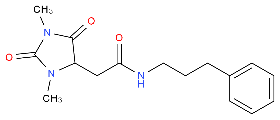 2-(1,3-dimethyl-2,5-dioxo-4-imidazolidinyl)-N-(3-phenylpropyl)acetamide_分子结构_CAS_)