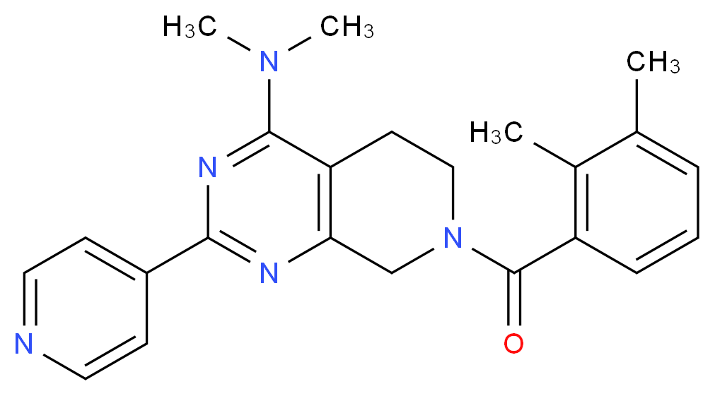7-(2,3-dimethylbenzoyl)-N,N-dimethyl-2-(4-pyridinyl)-5,6,7,8-tetrahydropyrido[3,4-d]pyrimidin-4-amine_分子结构_CAS_)
