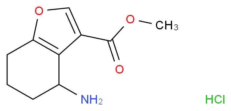 methyl 4-amino-4,5,6,7-tetrahydro-1-benzofuran-3-carboxylate hydrochloride_分子结构_CAS_1172813-04-5