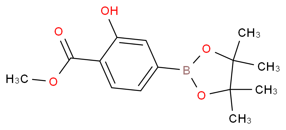 methyl 2-hydroxy-4-(tetramethyl-1,3,2-dioxaborolan-2-yl)benzoate_分子结构_CAS_1073371-99-9