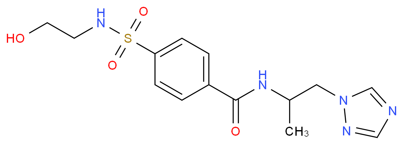 4-{[(2-hydroxyethyl)amino]sulfonyl}-N-[1-methyl-2-(1H-1,2,4-triazol-1-yl)ethyl]benzamide_分子结构_CAS_)